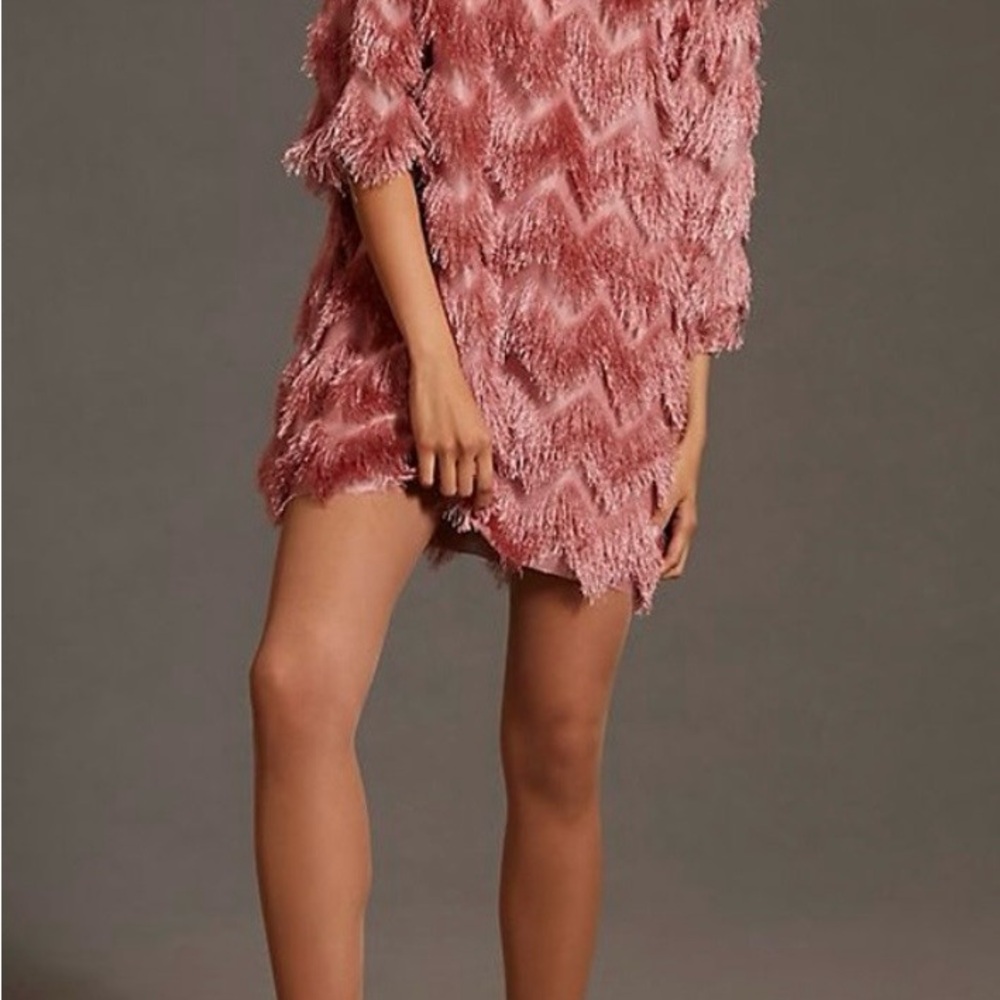 Hutch x Anthropologie Women’s Blush Pink Fringe Dress